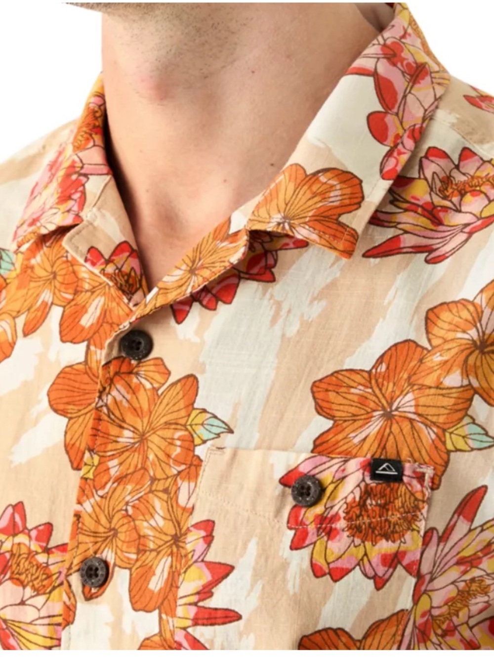 Reef Men’s Tafford Short Sleeve 1 Pocket Camp Shirt Button Up Cotton Size M - Picture 3 of 14